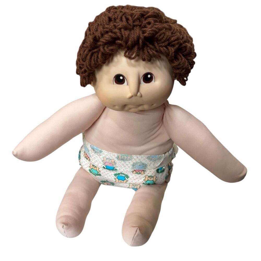 VTG COPR 1984 MN Thomas Diaper Cabbage Patch Kids Doll Brown Hair Eyes READ NOTE
